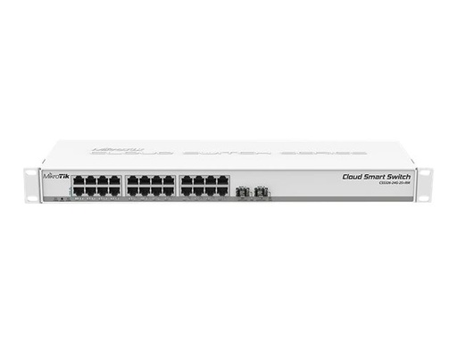 [CSS326-24G-2S+RM] MikroTik Cloud Smart Switch CSS326-24G-2S+RM - Conmutador - inteligente - 24 x 10/100/1000 + 2 x 10 Gigabit SFP+ - montaje en rack - Passive PoE 