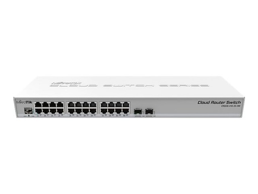 [CRS326-24G-2S+RM] MikroTik Cloud Router Switch CRS326-24G-2S+RM - Conmutador - L3 - Gestionado - 24 x 10/100/1000 + 2 x SFP+ - montaje en rack