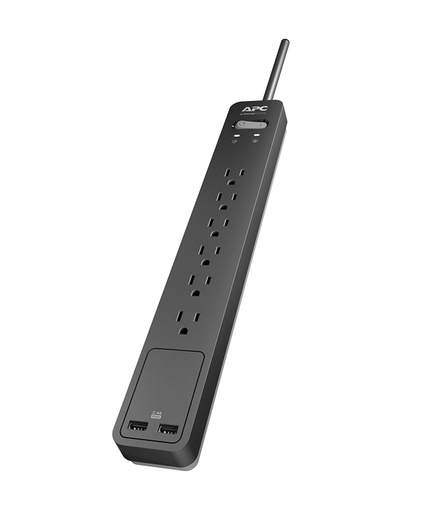 [PE6U2PE66] APC - Surge protector - External - 120 V - 6 Tomas de Corriente - 6 Foot 2port USB cha