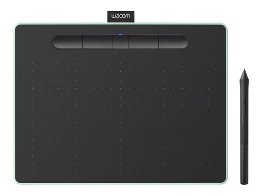 [CTL6100WLE0] Wacom Intuos Tableta de lápiz creativa Medium - Digitalizador - 21.6 x 13.5 cm - electromagnético - 4 botones - inalámbrico, cableado - USB, Bluetooth - verde pistacho