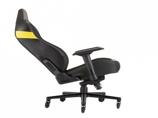 [CF-9010010-WW] CORSAIR T2 ROAD WARRIOR - Silla - silla reclinable - reposabrazos - forma de T - espuma de poliuretano, aluminio fundido, marco de metal, cuero PVC 3D, cuero de poliuretano perforado - negro/amarillo