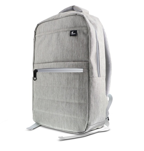 [XTB-214GY] Xtech  Exeter XTB-214GY Mochila para laptop - 15.6" - 600D Poliéster - Color Gris - Banda reflectante ofrece mayor visibilidad en áreas oscuras o con poca iluminación - Poliéster jaspeado repelente al agua de excelente calidad - Compartimiento principal espacioso con bolsillos de malla