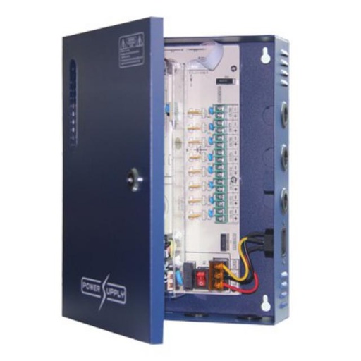 [KAS-DC120910] Folksafe - Power supply - Power supply AC input : 96-264V, 47-63Hz - Power supply output : 12VDC, 9 Channel, 10Amp - Output voltage regulation range: 11-15V - Tube fuse /PTC fuse selectable - Surge protection - Safety Standards: IEC / UL