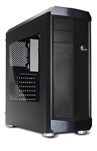 [XT-GMR2] Xtech - Black - PC Case Gamer - XT-GMR2 - Environ - Gaming - Blue LED Fan - Side panel Acrylic window - ATX - No power supply (PS/2) - Black - One USB 2.0 port - One USB 3.0 port - One headphone port - One microphone port - Up to seven fans, with only one pre-installed unit of 120mm with 4 LEDs - Structure Material: 0.55mm SPCC - Black painting interior - Motherboard compatibility: ATX/Micro-ATX/ITX - Power supply: Bottom-mounted (not included) - Power supply maximum size: (L)9.05x(H)3.54in - He