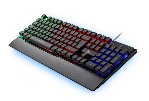 [XTK-510S] Xtech - Keyboard - Wired - XTK-510S - Spanish - Gaming - Multi-color backlight - LED illumination with on/off, static and breathing light effects - 12 dedicated multimedia keys - Instant access and control of your music, videos, email and more - Plug and play USB connection - No drivers or software installation required - Ergonomic – Integrated palm rest with textured finish - Non-slip rubber feet provides excellent stability - Type: Wired gaming keyboard - Language layout: Spanish -Number of ke