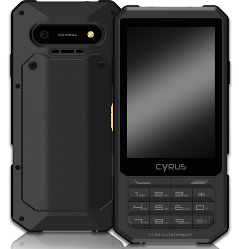 [CM17] Cyrus - CM17 Celular Robusto IP68  - 3.5" Pantalla Touch - Android 7.0 - 1GB Ram 8GB Rom - CPU 1.1 Ghz Quadcore - 4G LTE - WiFI - BlueTooth - GPS NFC - Camara 5 MP - 2 SIMs - PTT Listo - Bateria 2,500 mAh - Google GMS Certificado - Teclado Numero - Carga Inalambrica listo