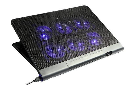 [XTA-160] Xtech - Notebook stand - XTA-160 - Kyla - gaming - Laptop-size compatibility: Up to 17in - Number of fans: 6 LED Blue light - Adjustable height: 3 positions - Connectivity: 2 USB ports