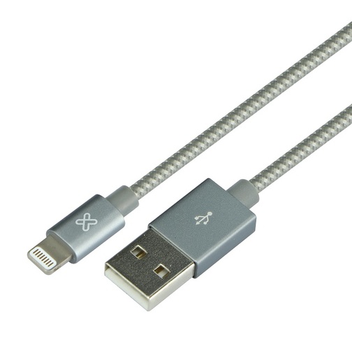 [KAC-010GR] Klip Xtreme - USB cable -  4 pin USB Type A - 1 m - Gray - Braided