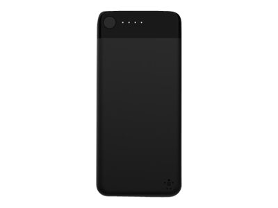 [F7U046btBLK] Belkin - Cargador portátil - 10000 mAh - 3.4 A - 2 conectores de salida (USB) - en el cable: Lightning - negro - para Apple iPad/iPhone/iPod (Lightning)