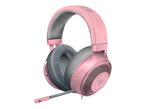 [RZ04-02830300-R3M1] Razer Kraken - Quartz Edition - auricular - tamaño completo - cableado - conector de 3,5 mm - aislamiento de ruido - rosa cuarzo