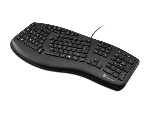 [KBK-250] Klip Xtreme - Keyboard - Wired - Spanish - USB - Black - Ergonomic - Scroll