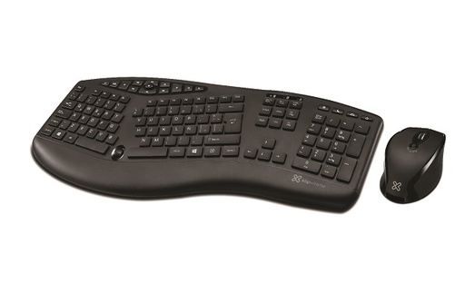 [KBK-500] Klip Xtreme - Keyboard and mouse set - Spanish - Wireless - 2.4 GHz / USB - Black - Ergonomic - Scroll
