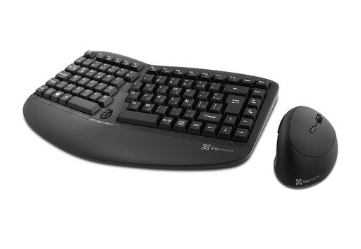 [KBK-510] Klip Xtreme - Keyboard and mouse set - Spanish - Wireless - 2.4 GHz / USB - Black - Ergonomic-Compact