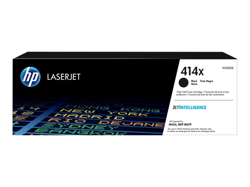 [W2020X] HP 414X - Alto rendimiento - negro - original - LaserJet - cartucho de tóner (W2020X) - para Color LaserJet Pro M454, MFP M479