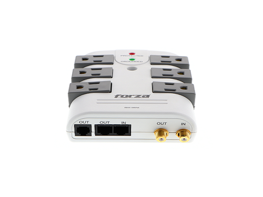 [RHT-06NC] Forza - Surge protector - RHT-06NC - AC 100-120 V - Wall Plug 6 Outlets