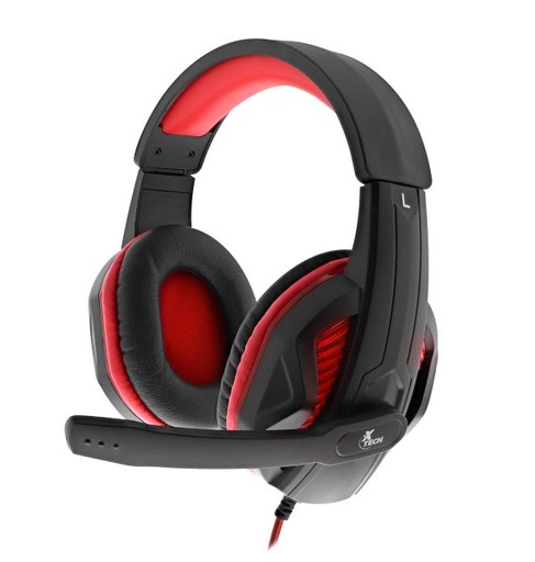 [XTH-551] Xtech - Headset - Wired - XTH- 551 - Igneus - Gaming - Backlit: Red - Connection type: 3.5mm (TRRS) and USB for power. Includes a 3.5mm female splitter adapter to dual 3.5mm plugs (TRS) - Compatible platforms: Multi-platform -Buttons: Mute and volume in control capsule - Cable length: 6.6ft, braided