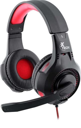 [XTH-541] Xtech - Headset - Wired - XTH- 540 - Ixion - Gaming - Backlit: Red - Connection type: 3.5mm (TRRS) and USB for power - Compatible platforms: Multi-platform -Buttons: Volume control, microphone (on/off) in control capsule -Cable length: 6.5ft, braided