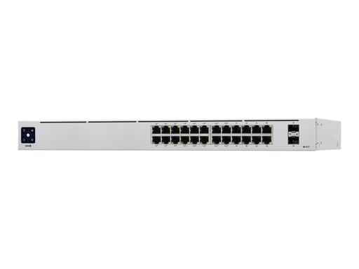 [USW-24-POE] Ubiquiti UniFi Switch USW-24-POE - Conmutador - Gestionado - 24 x 10/100/1000 (16 PoE+) + 2 x Gigabit SFP - sobremesa, montaje en rack - PoE++ (95 W)