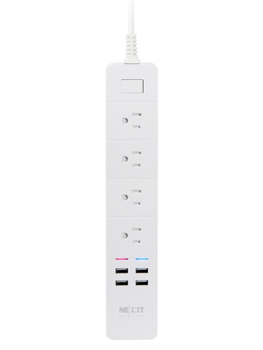 [NHP-E610] Nexxt - Solutions Connectivity - wireless 4 outlet - Conexión Wi-Fi - 4 toma corriente - 4 puertos USB de carga - Compatible  con Amazon Alexa y Google Asistant - 1875W de potencia máxim