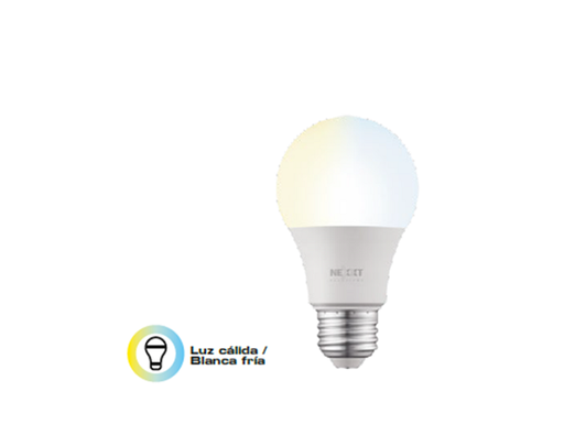 [NHB-W110] Nexxt Solutions Connectivity - Light Bulb - A19 CCT 110V - Conexion Wi-Fi - Bombillo de luz blanca regulable - Compatible con Amazon Alexa y Google Assistant - 800 Lumen - 9W (Equivalente a 60 W) - 110 V /220 V