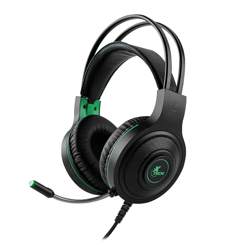 [XTH-560] Xtech - Headset - Wired - XTH-560 - Insolense - Gaming - Color: Black with green accents -Connection type: 3.5mm (TRRS) Includes a 3.5mm female splitter adapter to dual 3.5mm plugs (TRS) - Supported platforms: Multi-platform - Buttons: Volume control on left earcup - Cable length: 7.2ft
