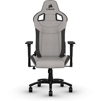 [CF-9010031-WW] CORSAIR T3 RUSH - Silla - reposabrazos - forma de T - inclinación - giratorio - tejido - gris, carbón
