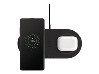 [WIZ002ttBK] Belkin Dual Wireless Charging Pads - Base de carga inalámbrica + adaptador de corriente CA - 10 vatios - negro