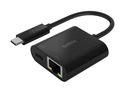 [INC001btBK] Belkin - Ethernet and charge adapter - USB-C - Gigabit Ethernet x 1 + USB-C (solo alimentación) x 1