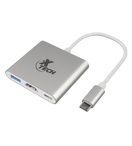 [XTC-565] Xtech - Video adapter - USB Type C - HDMI (f) Type C(f) USB 3.0(f) - 3 in one XTC-565