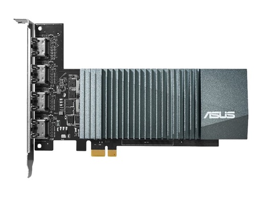 [GT710-4H-SL-2GD5] ASUS GT710-4H-SL-2GD5 - Tarjeta gráfica - GF GT 710 - 2 GB GDDR5 - PCIe 2.0 - 4 x HDMI - sin ventilador