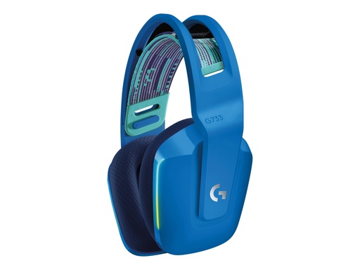 [981-000942] Logitech G733 LIGHTSPEED Wireless RGB Gaming Headset - Auricular - 7.1 canales - tamaño completo - 2,4 GHz - inalámbrico - azul