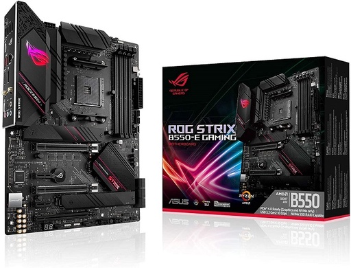 [ROGSTRIXB550-EGAMING] ASUS ROG STRIX B550-E GAMING - Placa base - ATX - Socket AM4 - AMD B550 - USB-C Gen2, USB 3.2 Gen 1, USB 3.2 Gen 2 - 2.5 Gigabit LAN, Wi-Fi, Bluetooth - Tarjeta gráfica (CPU necesaria) - HD Audio (8-canales)