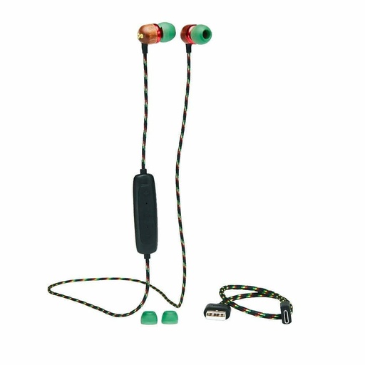 [EM-JE113-RA] The House of Marley Smile Jamaica Wireless 2.0 - Auriculares internos con micro - en oreja - Bluetooth - inalámbrico – rasta