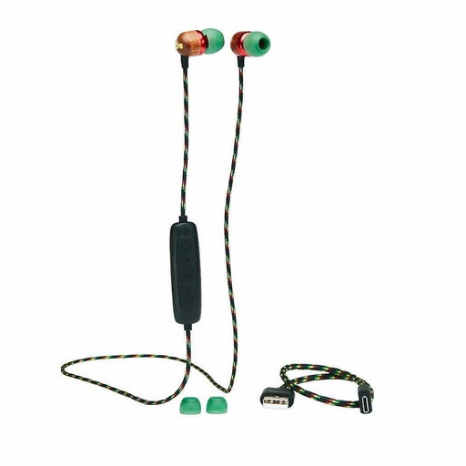 [EM-JE113-RA] The House of Marley Smile Jamaica Wireless 2.0 - Auriculares internos con micro - en oreja - Bluetooth - inalámbrico - rasta
