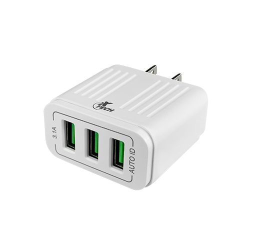 [XTC-203] Xtech - Power adapter - 3 USB Wall Charger - 3.1 Tot Amps XTC-203