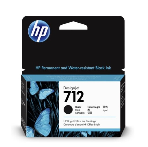 [3ED70A] HP 712 - 38 ml - negro - original - DesignJet - cartucho de tinta - para DesignJet Studio, T210, T230, T250, T630, T650