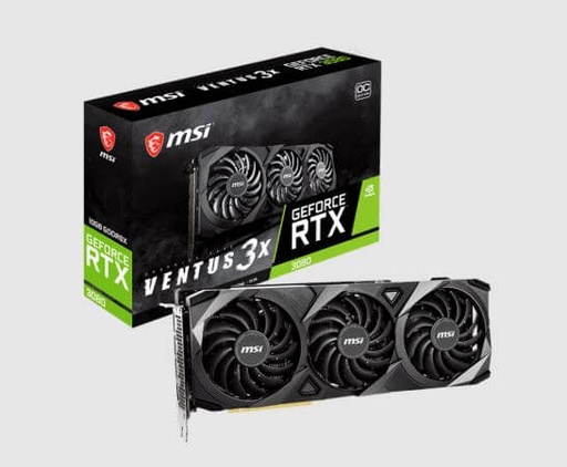 [GeforceRTX3080Ventus3X10GOC] MSI RTX 3080 VENTUS 3X 10G OC - Tarjeta gráfica - GF RTX 3080 - 10 GB GDDR6X - PCIe 4.0 x16 - HDMI, 3 x DisplayPort