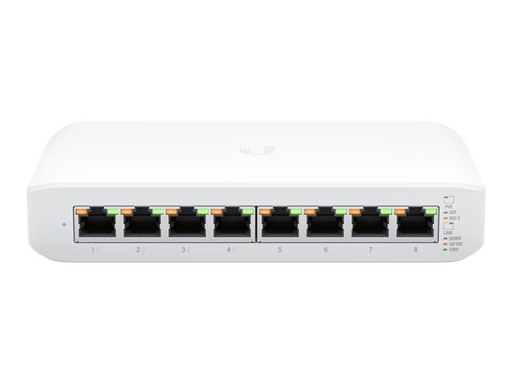 [USW-Lite-8-POE] Ubiquiti UniFi Switch Lite USW-Lite-8-POE - Conmutador - Gestionado - 8 x 10/100/1000 (4 PoE+) - sobremesa, montaje en pared - PoE+ (52 W)