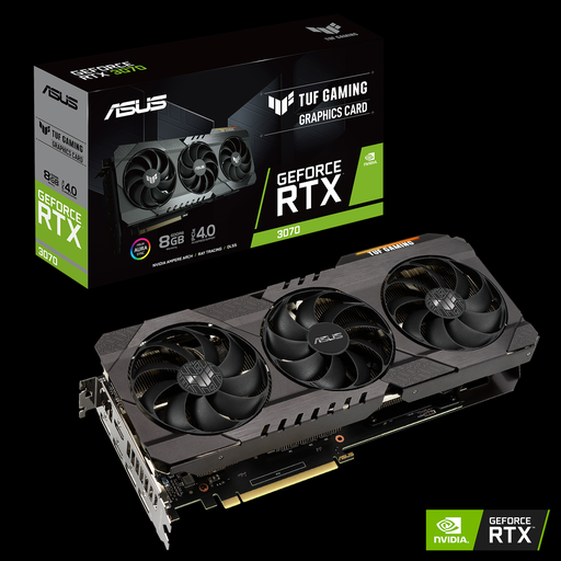 [TUF-RTX3070-8G-GAMING] ASUS TUF-RTX3070-8G-GAMING - Tarjeta gráfica - GF RTX 3070 - 6 GB GDDR6 - PCIe 4.0 - 2 x HDMI, 3 x DisplayPort