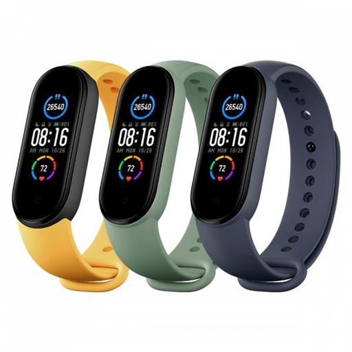 [29765] Xiaomi - Smart watch - Navy blue / Yellow / Mint green - Smart Band 5 Strap