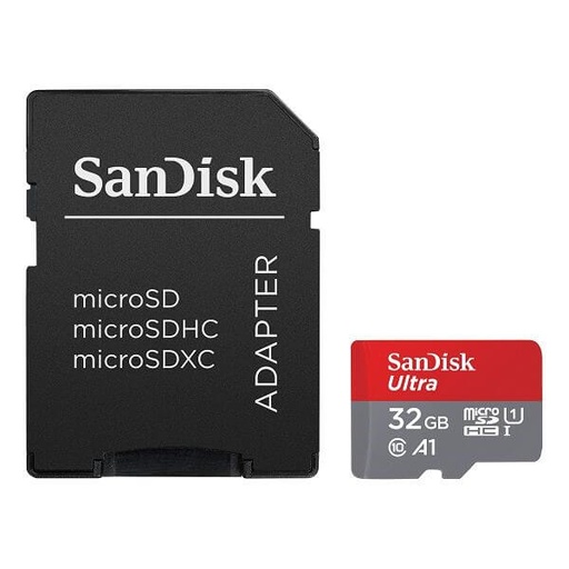 [SDSQUA4-032G-GN6MA] SanDisk Ultra - Tarjeta de memoria flash (adaptador microSDHC a SD Incluido) - 32 GB - A1 / UHS-I U1 / Class10 - microSDHC UHS-I
