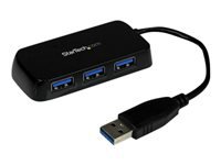 [ST4300MINU3B] StarTech.com Adaptador Concentrador Hub Ladrón USB 3.0 Super Speed 4 Puertos Salidas Portátil para Laptop Ordenador - Negro - Hub - 4 x SuperSpeed USB 3.0 - sobremesa - para P/N: FCREADMICRO3, MSDREADU3CA, USB3S2ESATA3