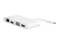 [DKT30CHVW] StarTech.com Adaptador Multipuertos USB-C para Portátiles - Docking Station USB Tipo C HDMI VGA GbE con Hub USB 3.0 - Blanco y Plateado - Adaptador de vídeo externo - USB-C - HDMI, RJ-45, VGA - blanco, plata