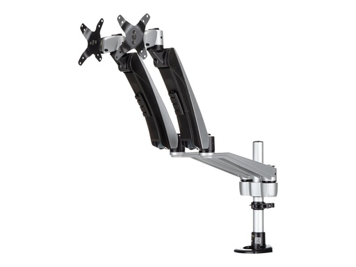 [ARMDUAL30] StarTech.com Soporte para Dos Monitores con Brazos Móviles - Apilable - Brazos Intercambiables con Ajuste de Altura por Muelle - Kit de montaje (montura para sobremesa, abrazadera de ojal) para pantalla LCD (full-motion) - plástico, aluminio, acero - negro, plata - tamaño de pantalla: 30" - para P/N: ACCSMNT, DK30A2DH, DK30C2DAGPD, DK30C2HAGPD, PXT101YUK, TB3DK2DPM2, TB3DK2DPPD