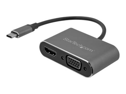 [CDP2HDVGA] StarTech.com Adaptador USB-C a VGA y HDMI - 2en1 - 4K 30Hz - Gris Espacial - Adaptador Gráfico Externo USB Tipo C - Adaptador de vídeo externo - IT6222 - USB-C - HDMI, VGA - gris espacio