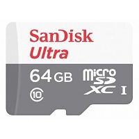 [SDSQUNR-064G-GN3MA] SanDisk Ultra - Tarjeta de memoria flash (adaptador microSDHC a SD Incluido) - 64 GB - Class 10 - microSDXC UHS-I
