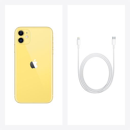 [MHDL3LZ/A] Apple iPhone 11 - Teléfono inteligente - SIM doble - 4G Gigabit Class LTE - 128 GB - 6.1" - 1792 x 828 píxeles (326 ppi) - Liquid Retina HD display (cámara frontal de 12 MP) - 2 x cámaras traseras - amarillo