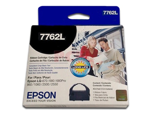[7762L] Epson - Negro - cinta de impresión - para DLQ 2000; EX 1000, 800; LQ 1060, 2500, 2550, 670, 680, 680Pro, 860