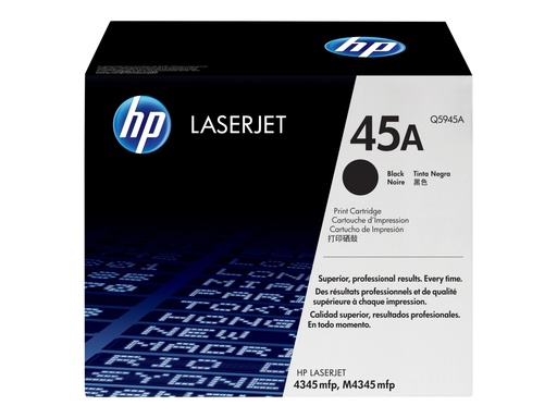 [Q5945A] HP 45A - Negro - original - LaserJet - cartucho de tóner (Q5945A) - para LaserJet 4345mfp, 4345x, 4345xm, 4345xs, M4345, M4345x, M4345xm, M4345xs