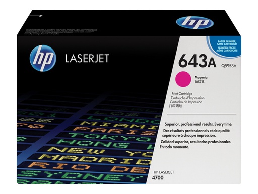 [Q5953A] HP 643A - Magenta - original - LaserJet - cartucho de tóner (Q5953A) - para Color LaserJet 4700, 4700dn, 4700dtn, 4700n, 4700ph+